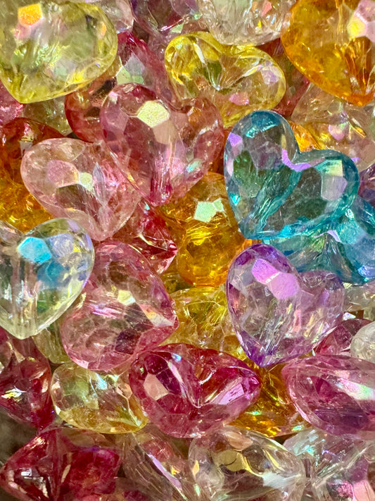 Acrylic Iridescent Hearts