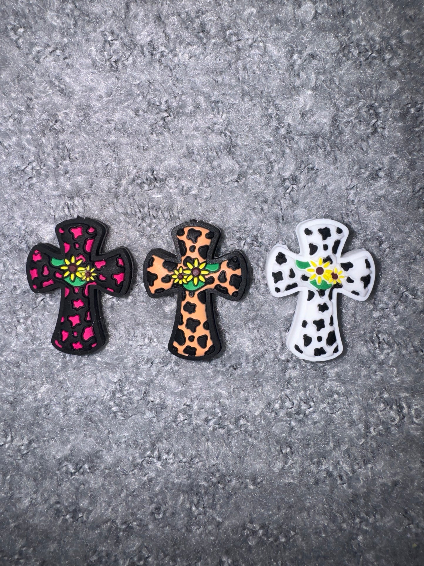 Leopard Print Sunflower Cross