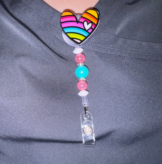 Rainbow Heart Badge Reel