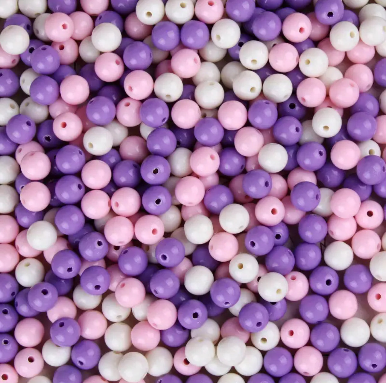 Purple Pink and White Bead Mix