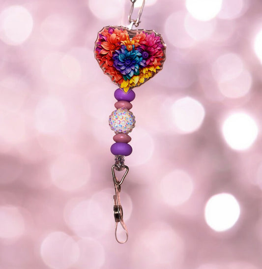 Floral Heart Badge Reel