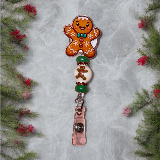 Gingerbread Man Badge Reel