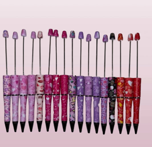 Beadable Printed Valentines Pens