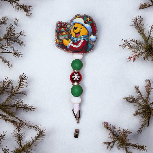 Christmas Honey Bear Badge Reel