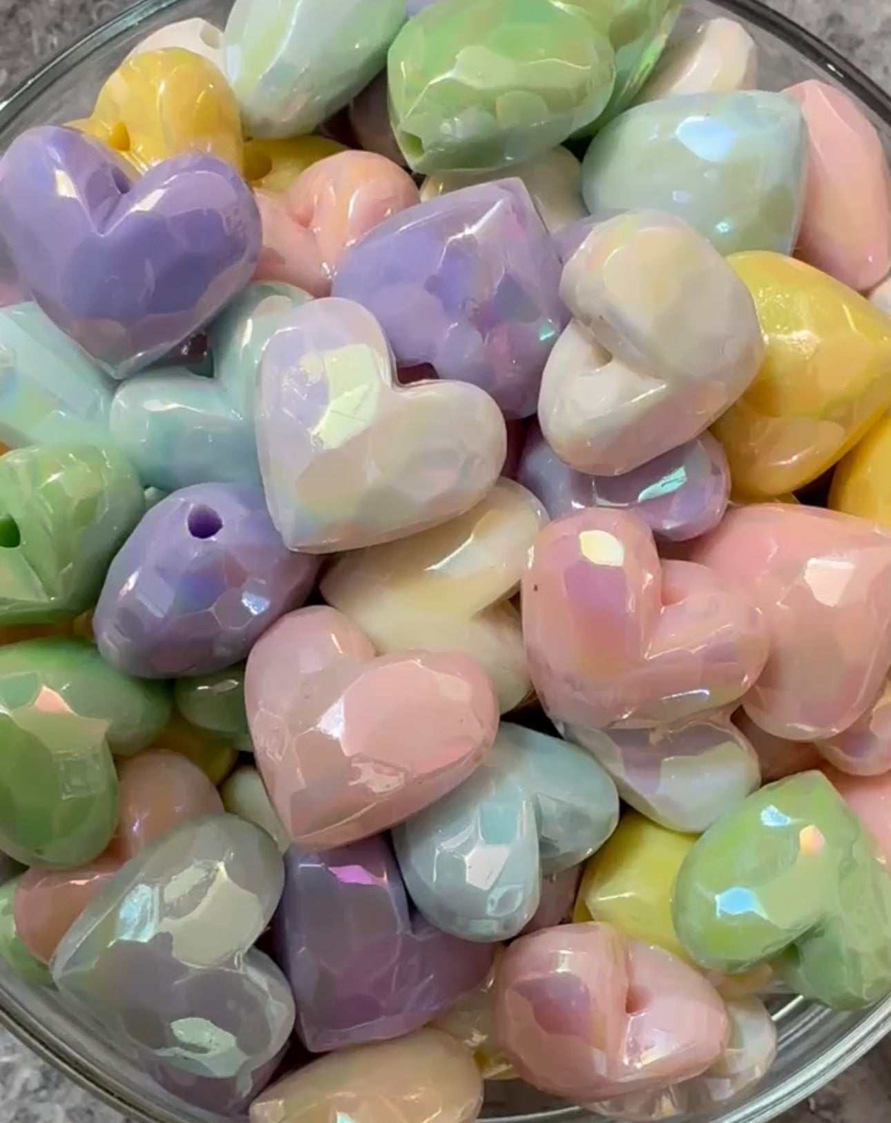 Multifaceted Heart Beads