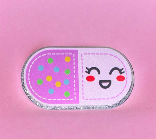 Happy Pill Acrylic Flatback