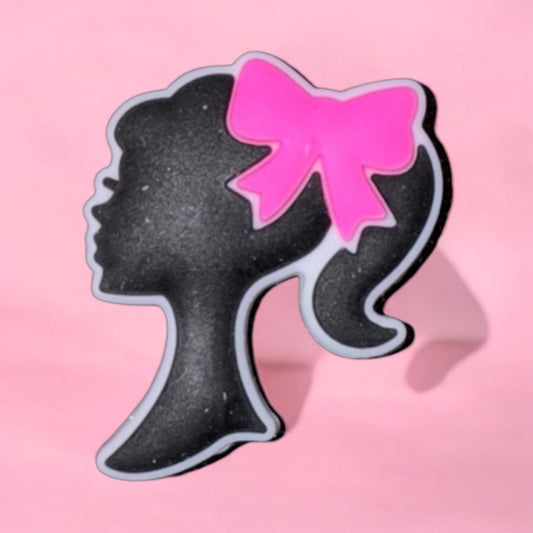B Doll Ponytail Pink Bow Silicone Focal