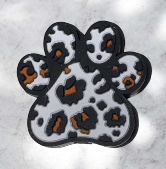 Leopard Paw Print Silicone Focal