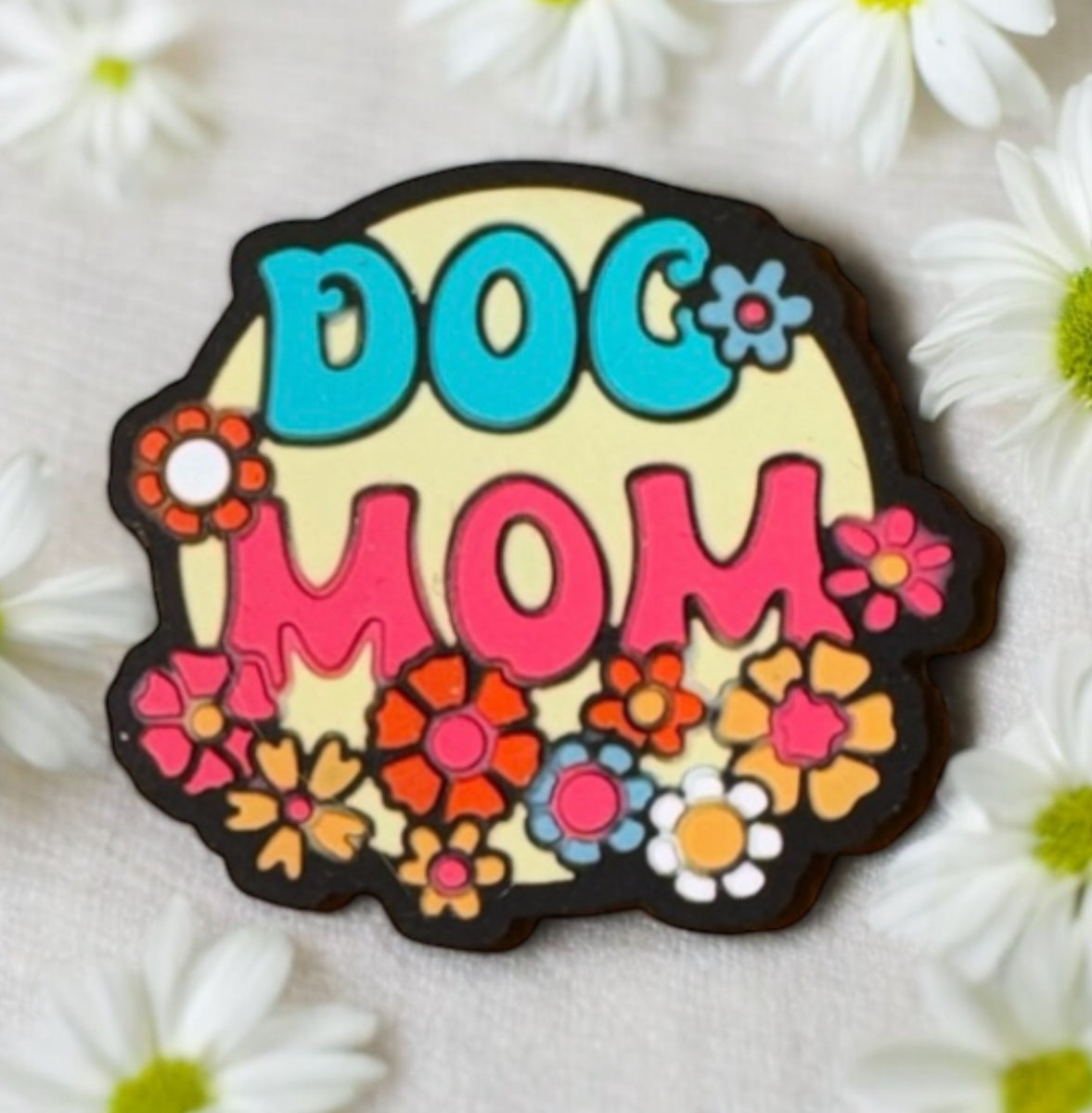 Dog Mom Floral Silicone Focal