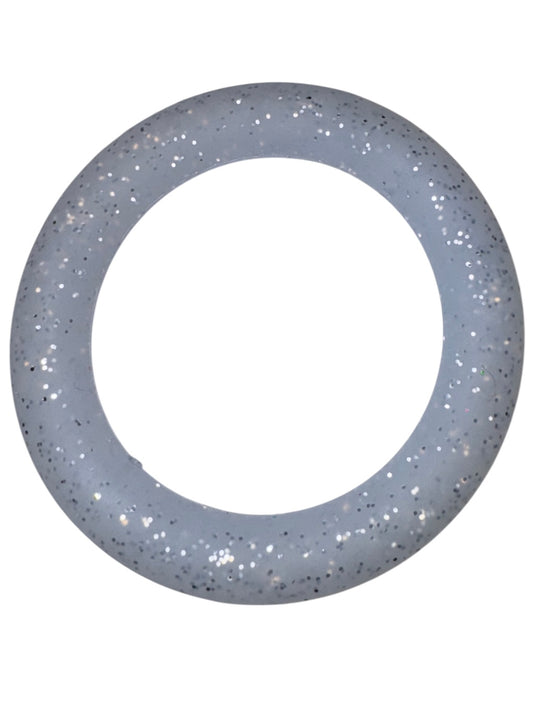 Silver  Glitter 65mm Silicone Ring