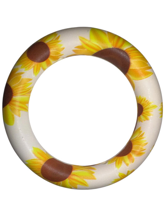 White Sunflower 65mm Silicone Ring