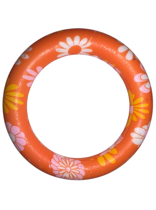 Orange Floral 65mm Silicone Ring