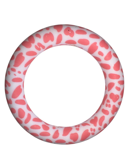 Pink Cow Print 65mm Silicone Ring
