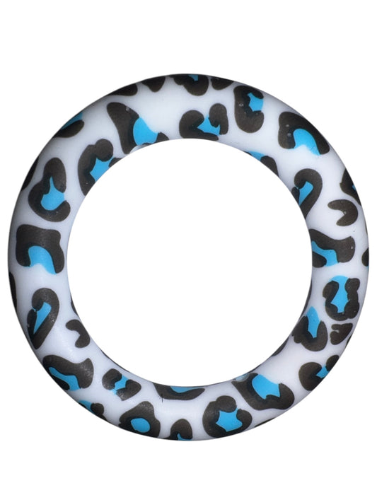 Blue Leopard Print 65mm Silicone Ring