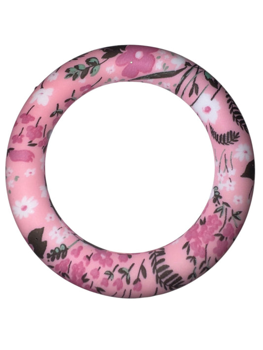 Pink Floral 5mm Silicone Ring