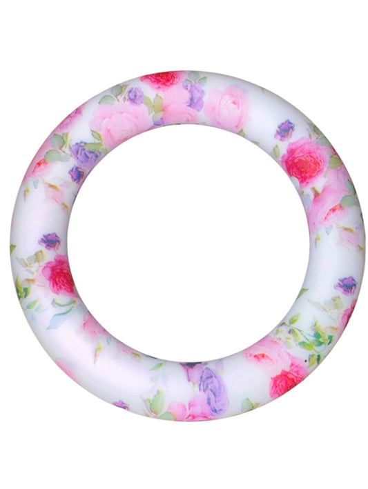 Pink & Purple Roses 65mm Silicone Ring