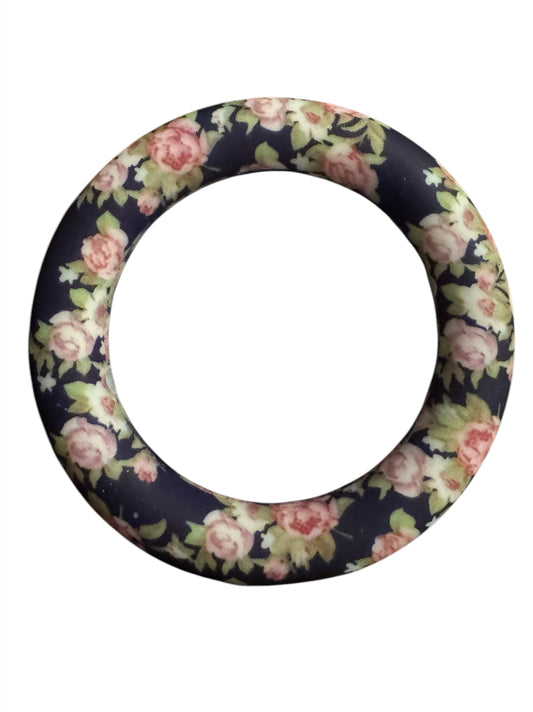 Blue Floral 65mm Silicone Ring