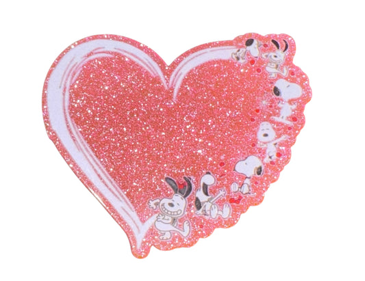 Beagle Character Heart Acrylic Flatback