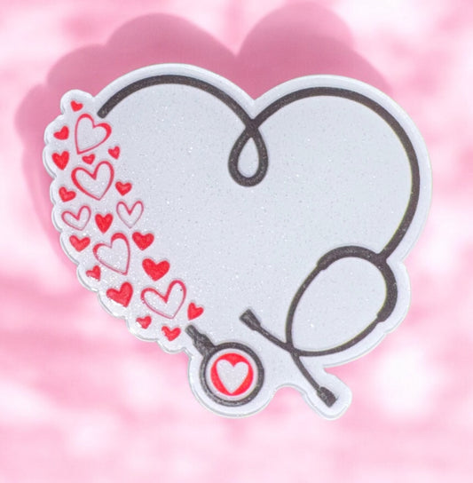 Heart Shaped Stethoscope Acrylic Flatback