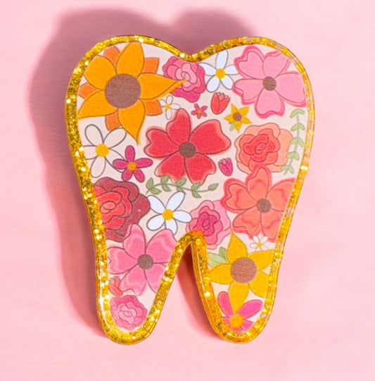 Floral Tooth Acrylic Flatback