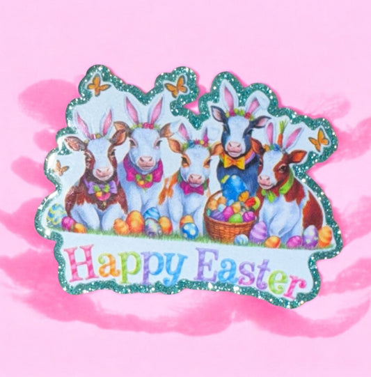 Happy Easter Cows Acrylic Flatback