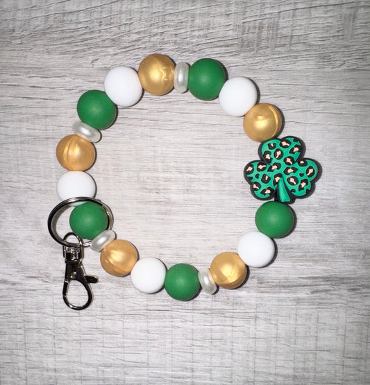 Saint Patrick’s Day Leopard Print Wristlet Keychain