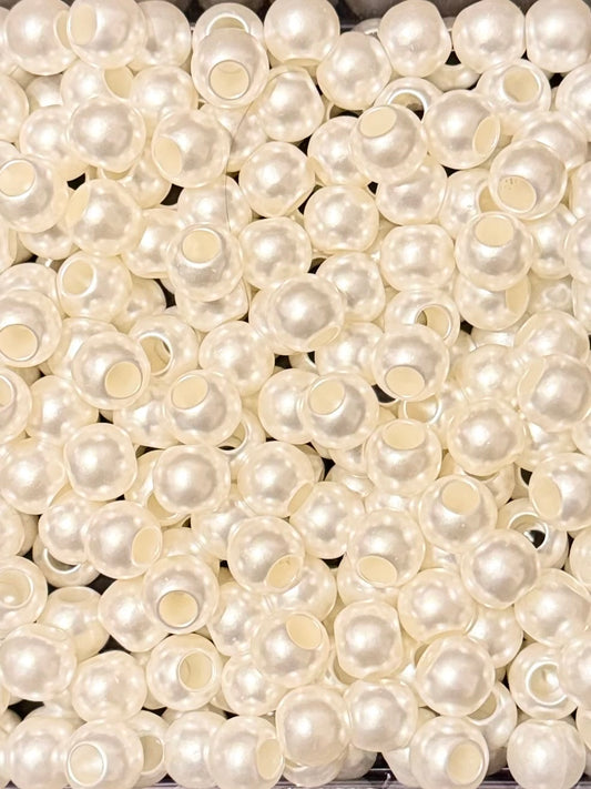 Large Hole Round Pearl Beads 20 Count