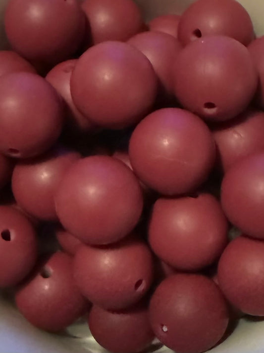 Burgundy 15mm Silicone Beads