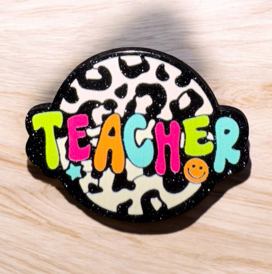 Leopard Print Teacher Acrylic Flatback