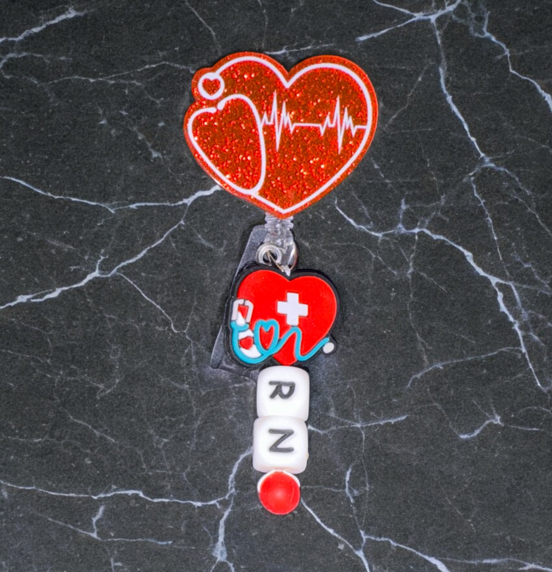 Heart RN Badge Reel