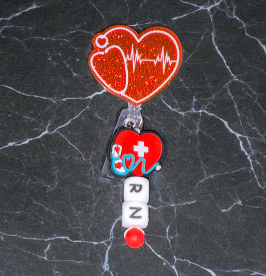 Heart RN Badge Reel