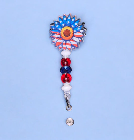 Patriotic Sunflower Badge Reel