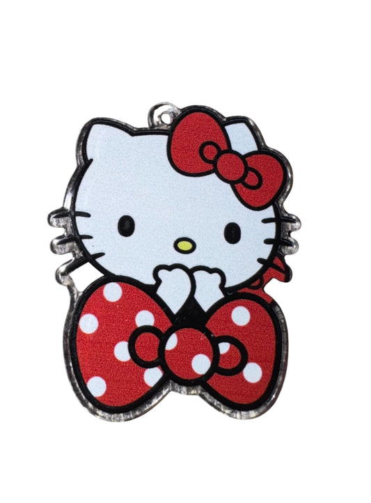 HK POLKA DOT BOWTIE ACRYLIC FLATBACK
