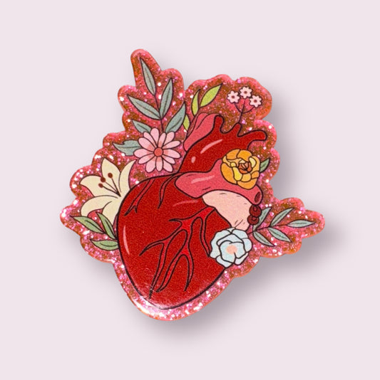 Floral Heart Acrylic Flatback