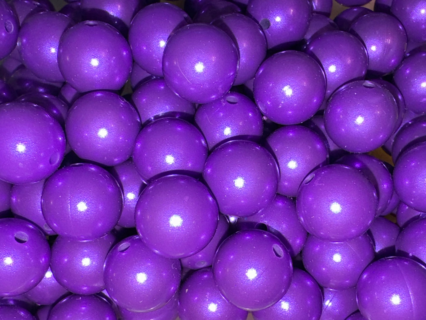 Purple Metallic Pearl 15mm Silicone Beads