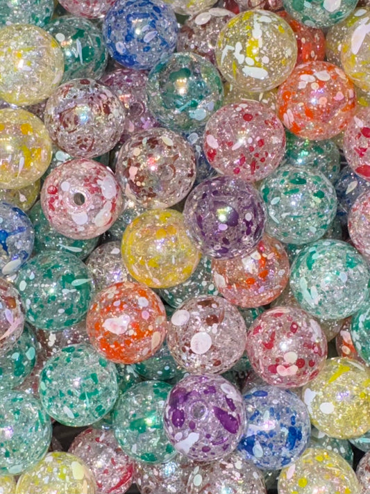 Paint Splatter Acrylic Beads