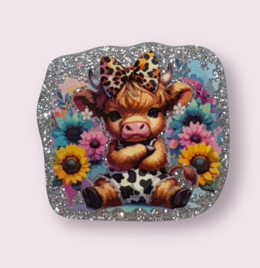 Cow With An Attitude Acrylic Flatback