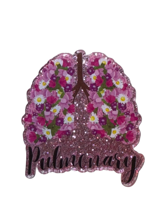 Pulmonary Floral Lungs Acrylic Flatback