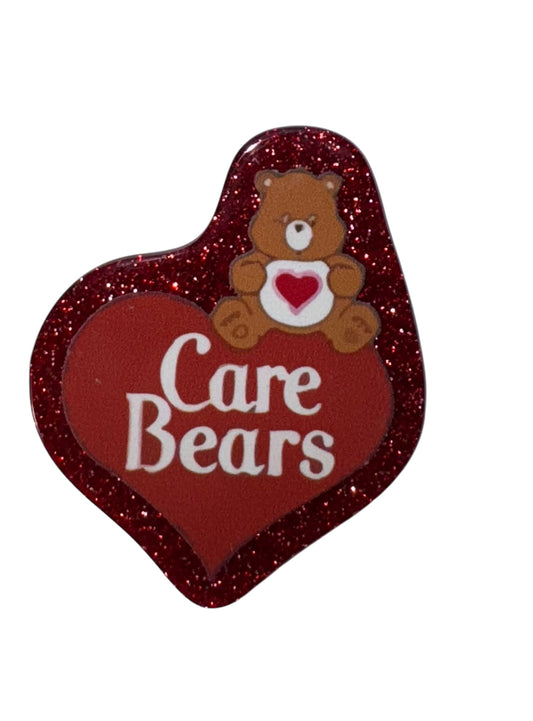 Caring Bear Heart Acrylic Flatback
