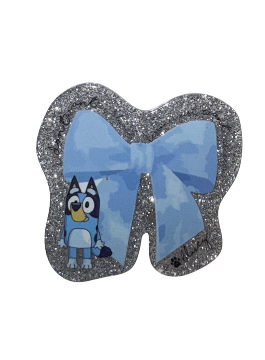 Blue Dog Bow Acrylic Flatback