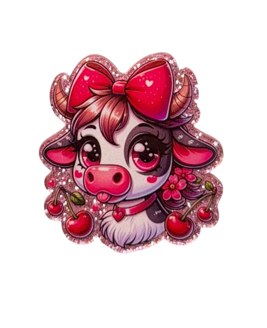 Cherry Cow Acrylic Flatback