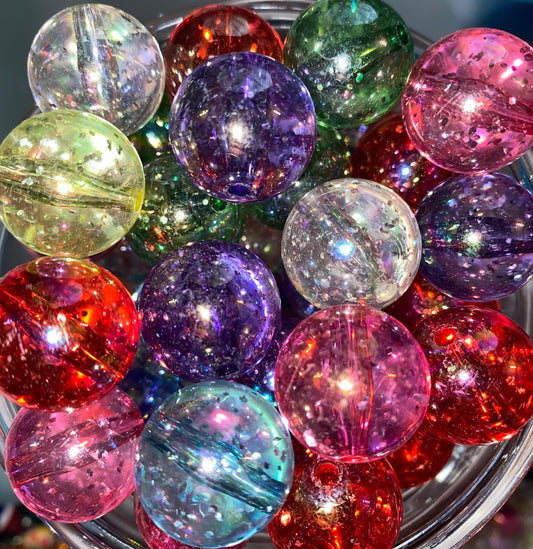 Translucent Glitter Acrylic Beads