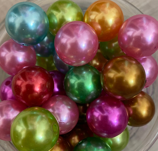 Metallic Pearl Bubble Gum Beads