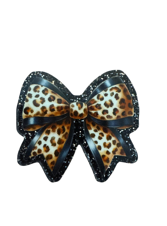 Leopard Print Bow Acrylic Flatback