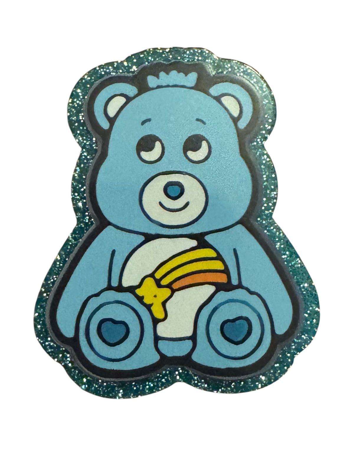 Blue Glitter Bear Acrylic Flatback
