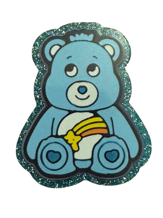 Blue Glitter Bear Acrylic Flatback