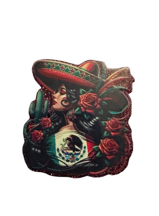 Spanish Sombrero Woman Acrylic Flatback