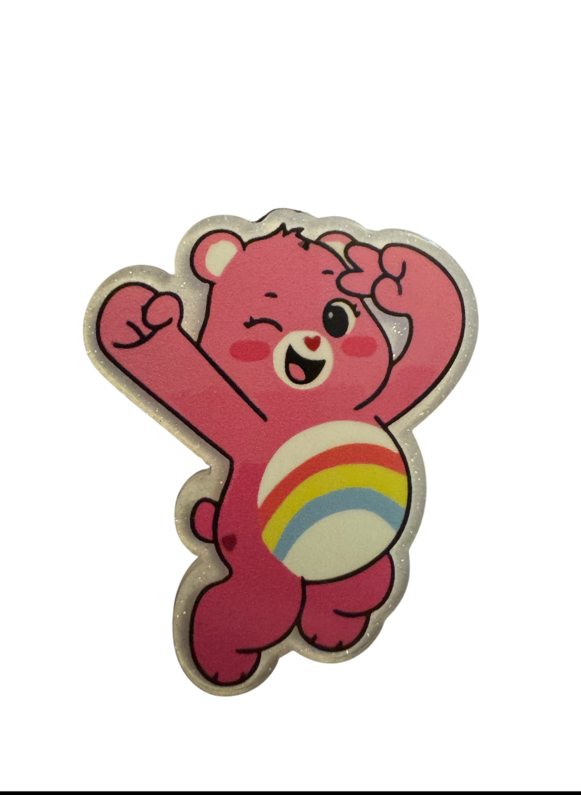 Rainbow  Caring Bear Acrylic Flatback