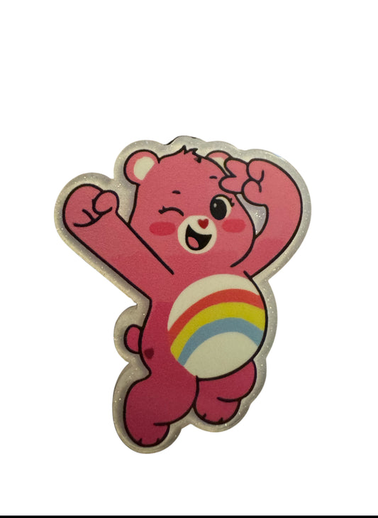 Rainbow  Caring Bear Acrylic Flatback
