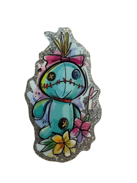 Blue Alien Bear Acrylic Flatback